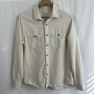 GAP Tan Chino Utility Shirt Standard Fit Button Up Shirt Mens Size M Cotton